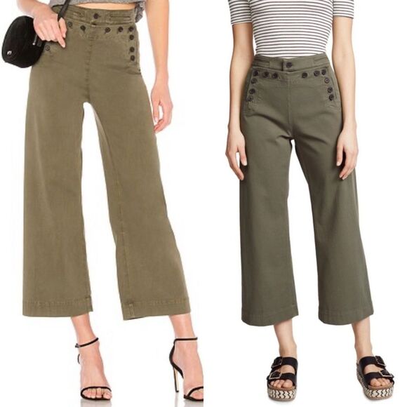 ALC pierce twill sailor pant in army green wide leg women’s size 2 (small flaw)‎ - Picture 1 of 9